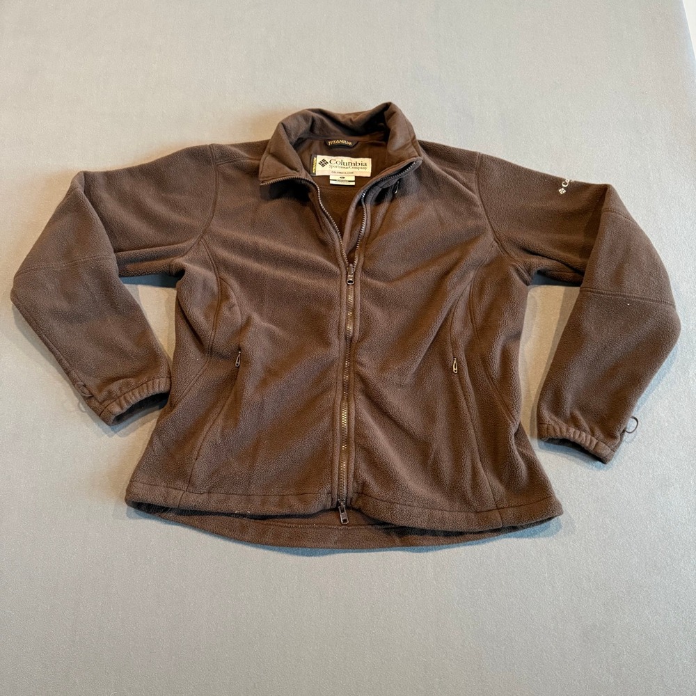 Columbia Titanium Interchange Fleece Jacket Women's L Brown Full Zip
